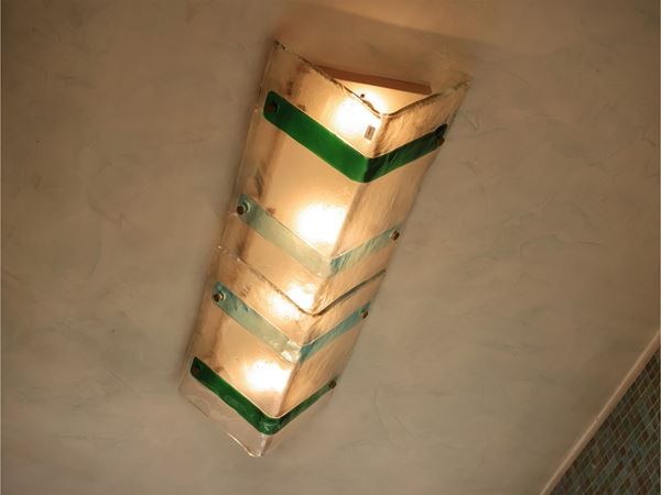 Large blown glass ceiling light