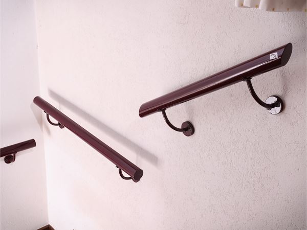 Set of five burgundi lacquered metal handrails
