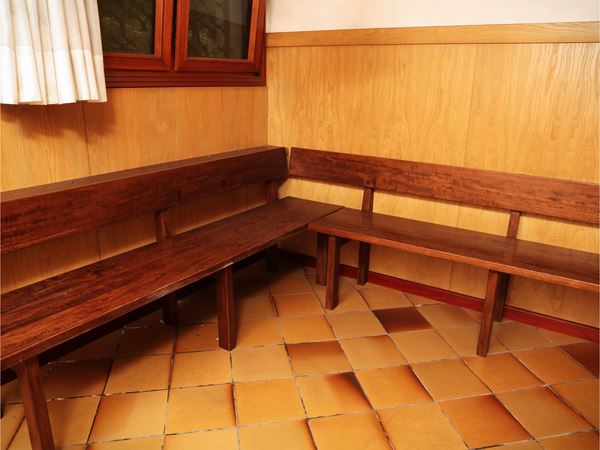 Walnut corner bench