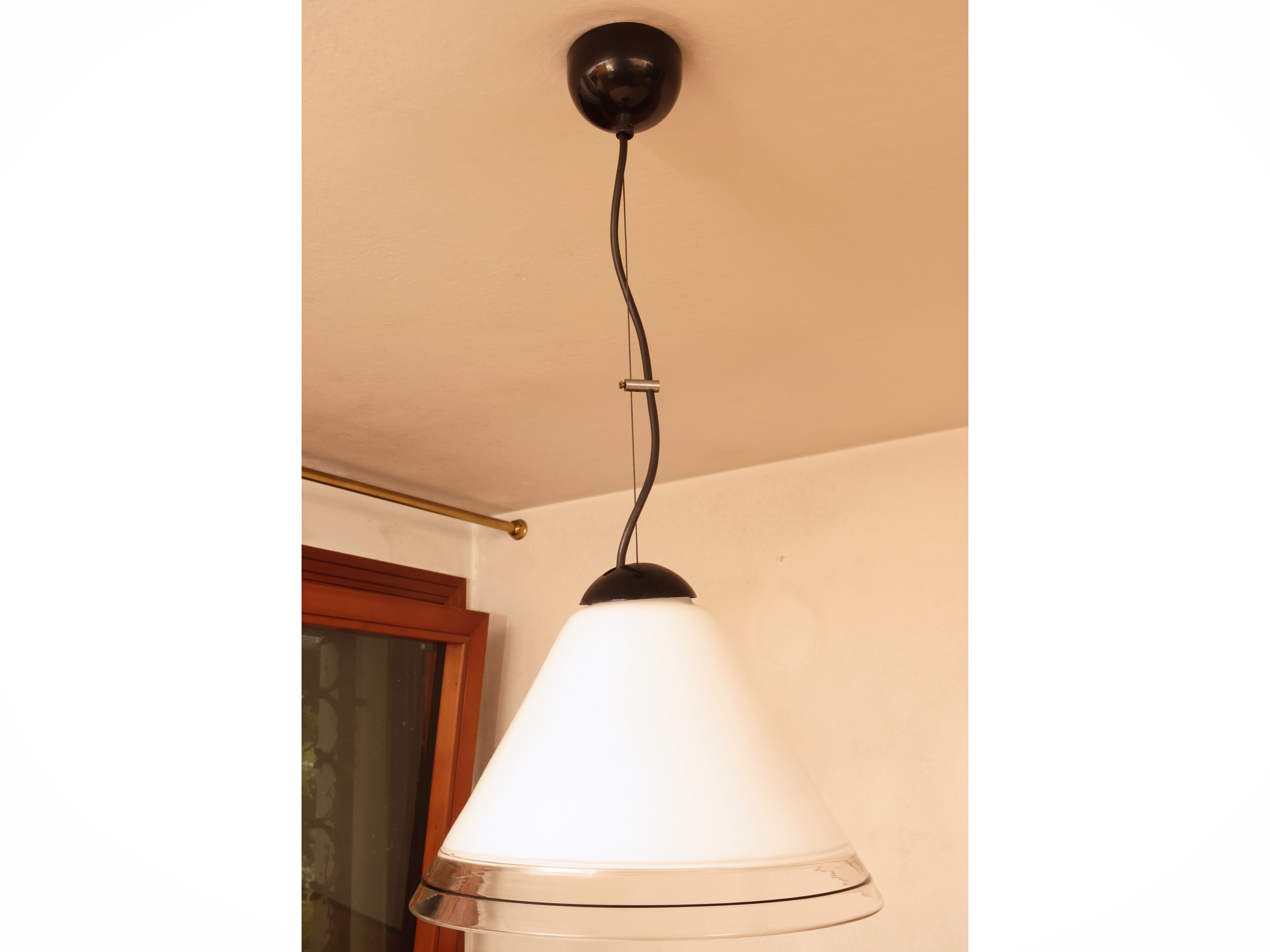 Coppia di Lampade a Sospensione in Vetro Soffiato