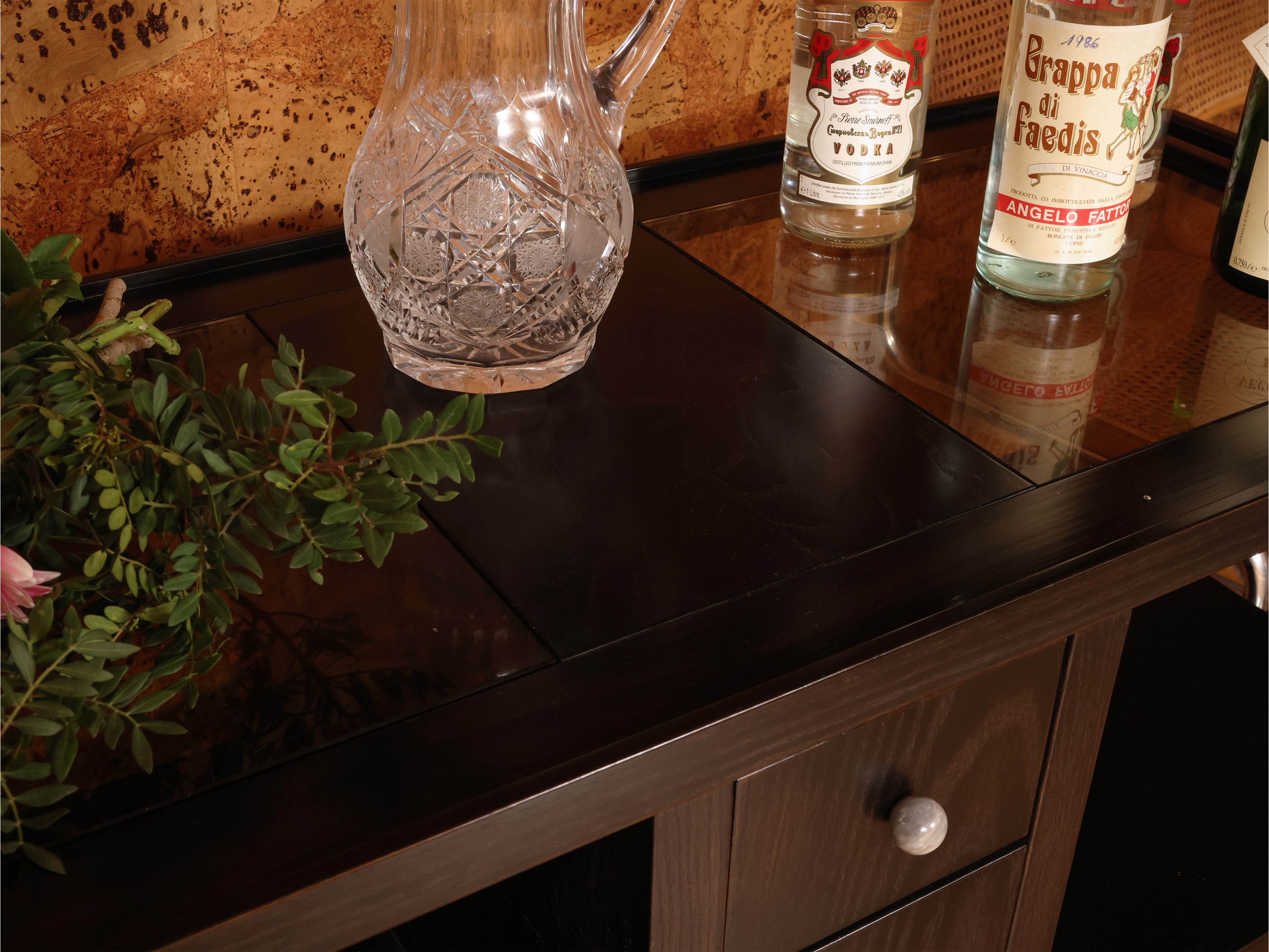 Carrello Bar in Legno Scuro