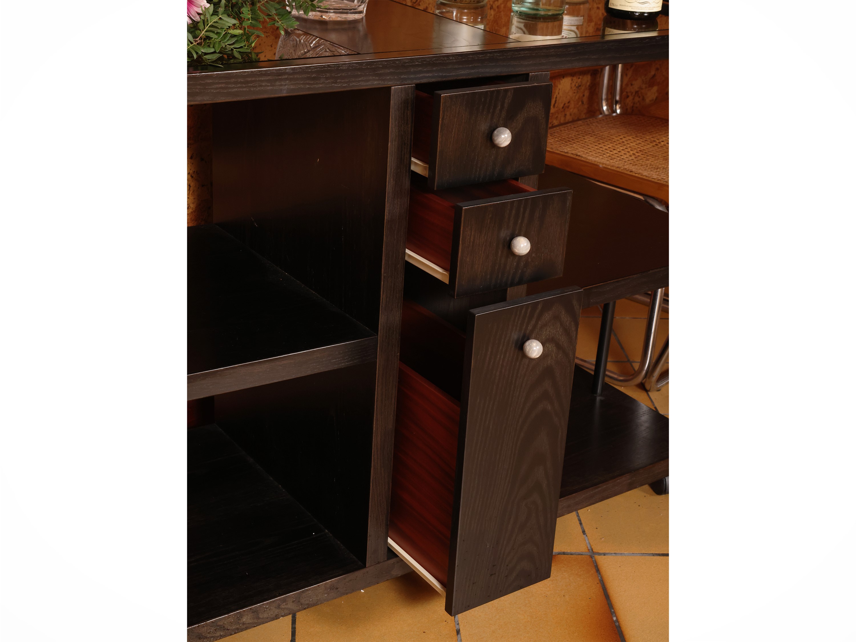Carrello Bar in Legno Scuro