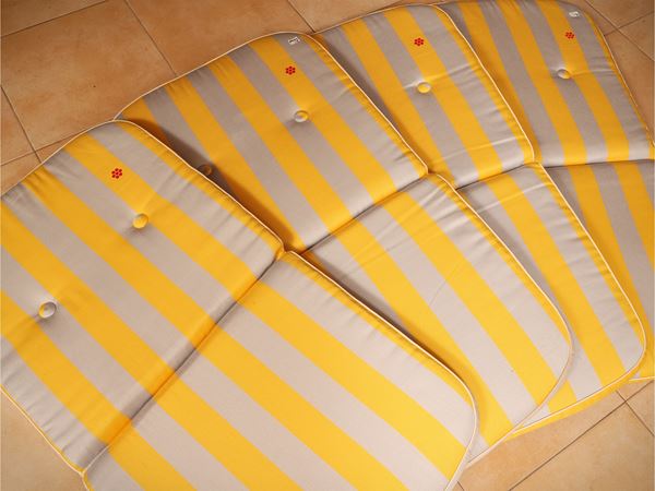 Series of eight garden chair cushions