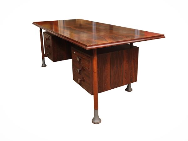 Scrivania dirigenziale in legno esotico