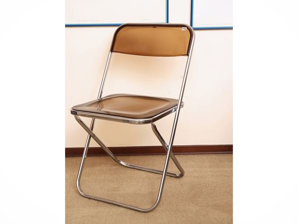 Series of five folding chairs, in the style of Giancarlo Piretti