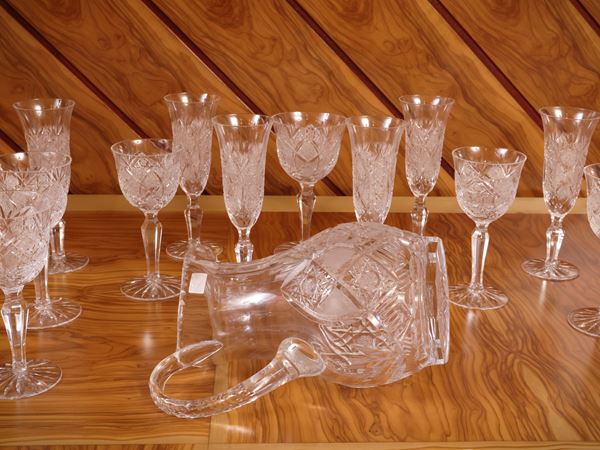Aperitif set in cut crystal, Carlo Moretti