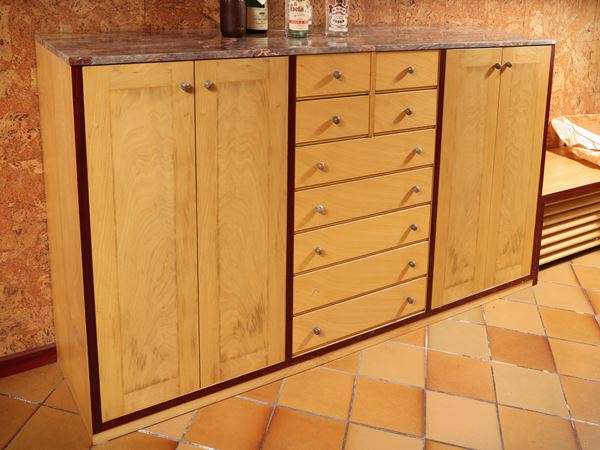 Storage unit in blond wood