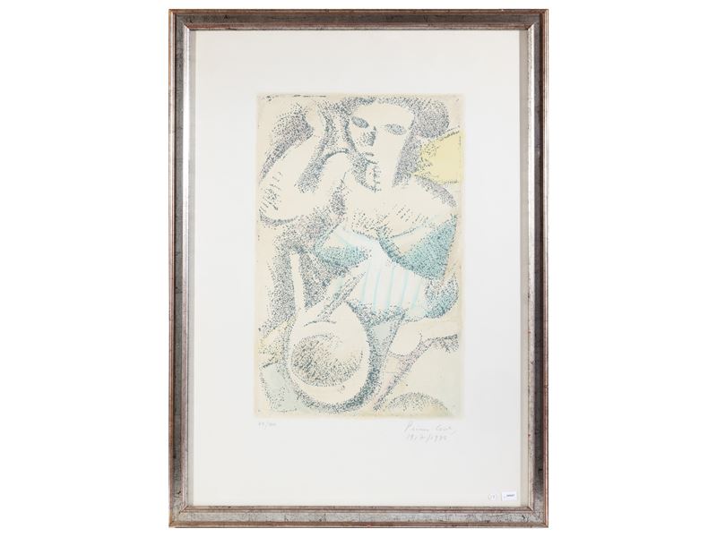 Primo Conti - Figura, litografia (Ed. 69/100), firmata e datata