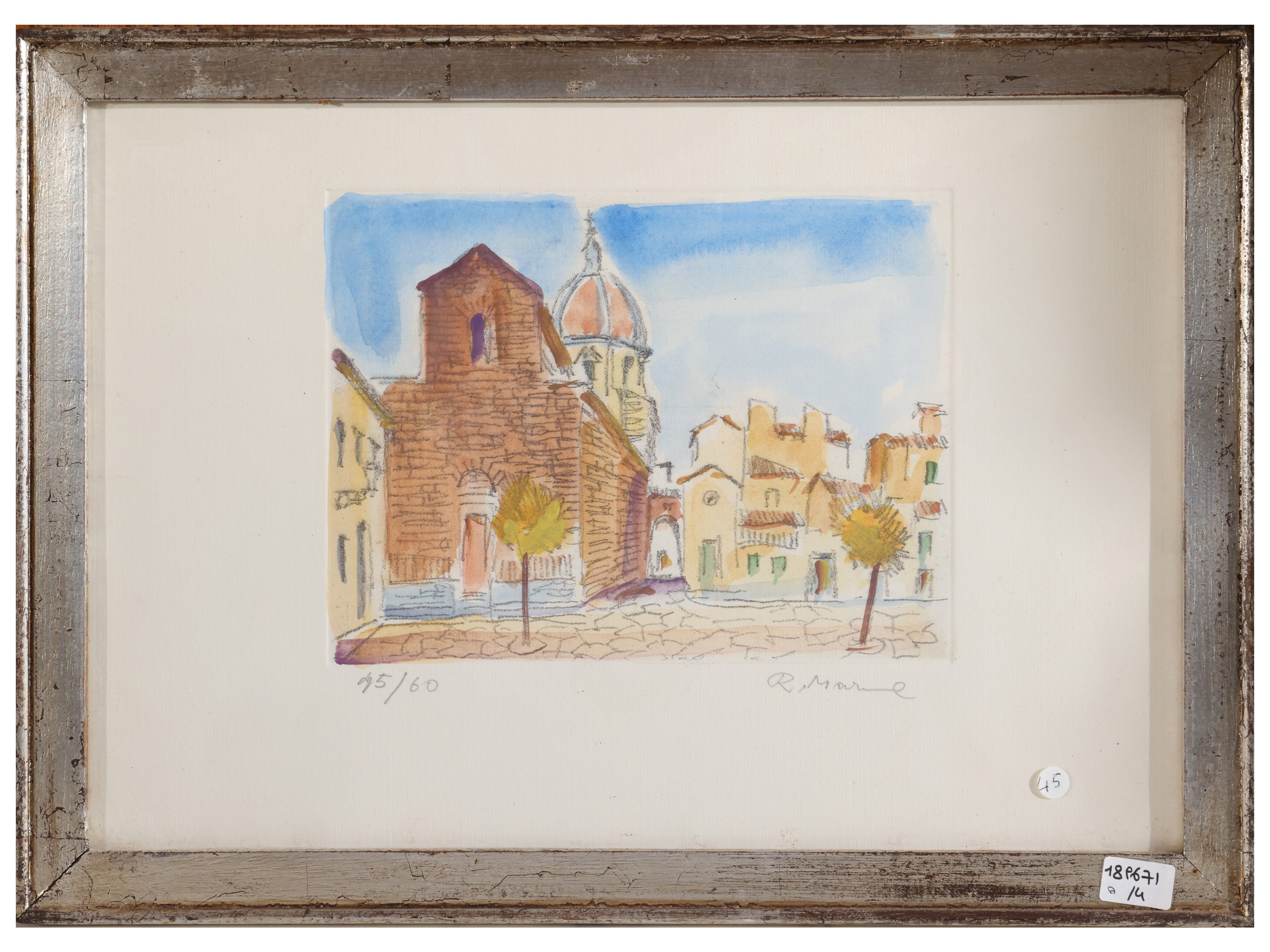 Rodolfo Marma, Due incisioni: Piazza Santo Spirito e Chiesa del Cestello (grafica, XX secolo)