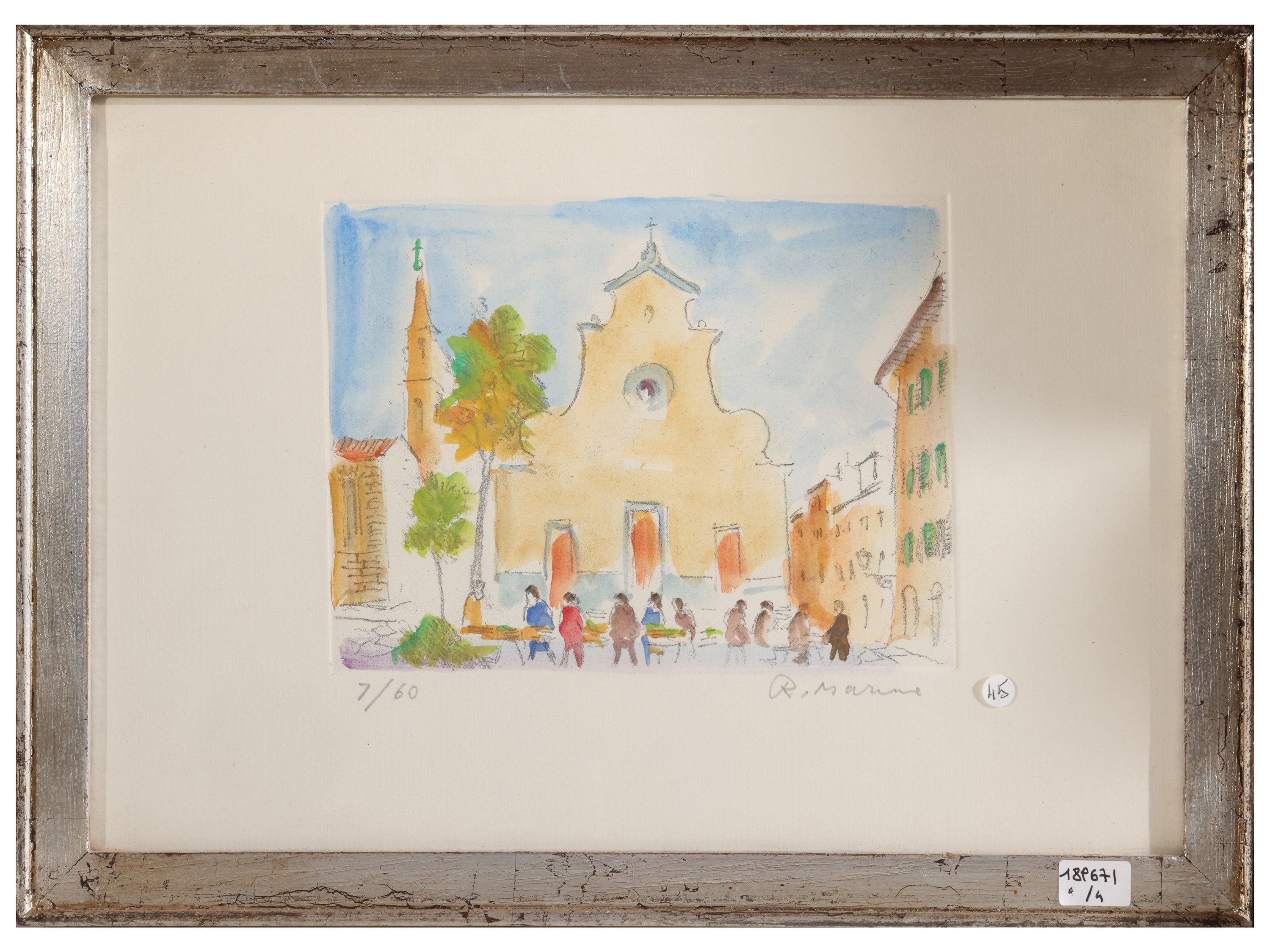 Rodolfo Marma, Due incisioni: Piazza Santo Spirito e Chiesa del Cestello (grafica, XX secolo)