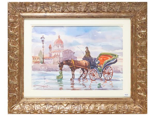 Carriage in front of the Cestello Church