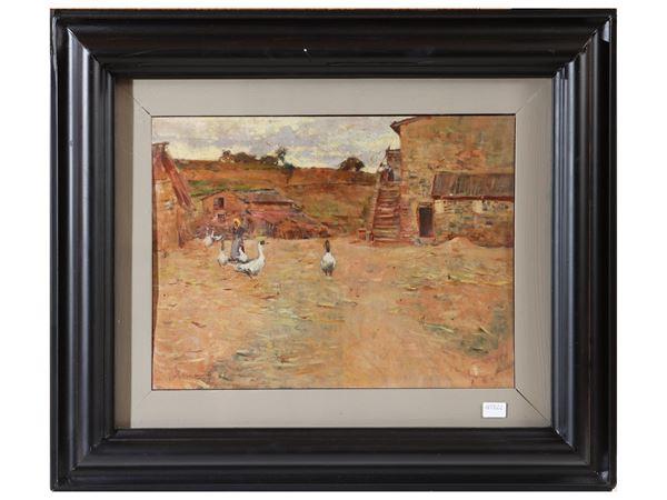 Ludovico Tommasi - Glimpse of farmyard 1888