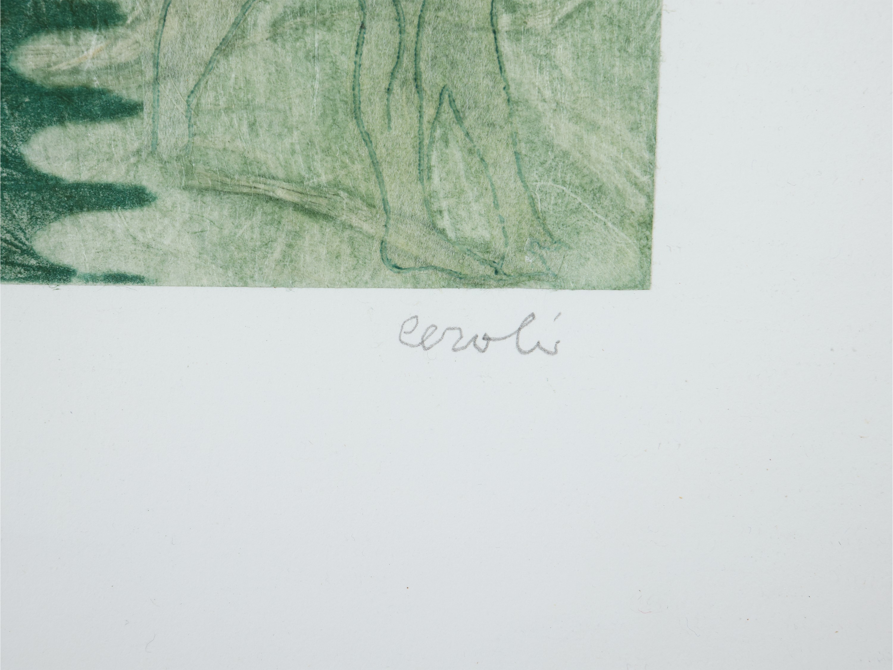Mario Ceroli - Cacciata dall’Eden, acquaforte firmata, in cornice
