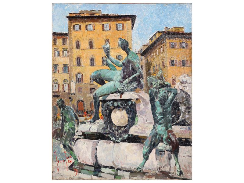 Scorcio della Fontana del Nettuno 1979