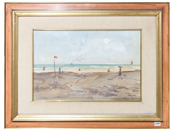 View of the beach with figures