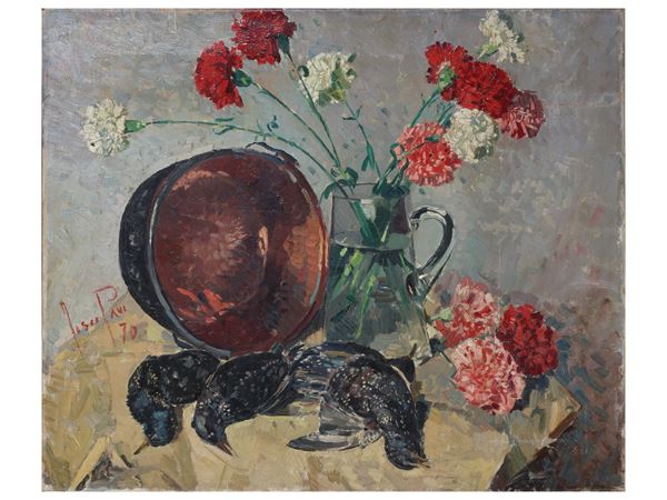 Natura morta con fiori e selvaggina 1970