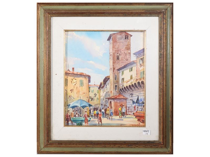 Veduta del Mercato di San Lorenzo e della Torre di Corso Donati a Firenze