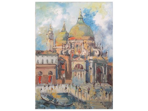 Emanuele Cappello : Basilica di Santa Maria della Salute a Venezia  - Asta Déballage. Occasioni in asta - Maison Bibelot - Casa d'Aste Firenze - Milano