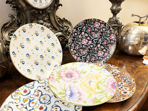 Series of twelve fancy porcelain plates, Limoges