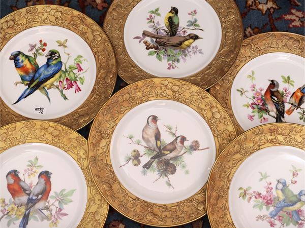Series of six decorative porcelain plates, Bavaria