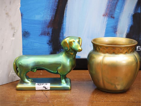 Due ceramiche a lustro, Zsolnay Pecs