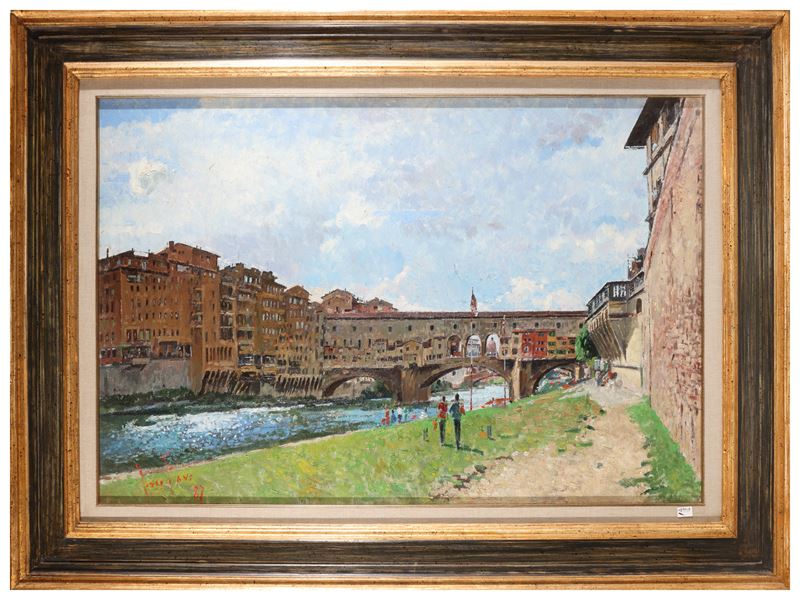 Veduta di Ponte Vecchio dai Renaioli 1987