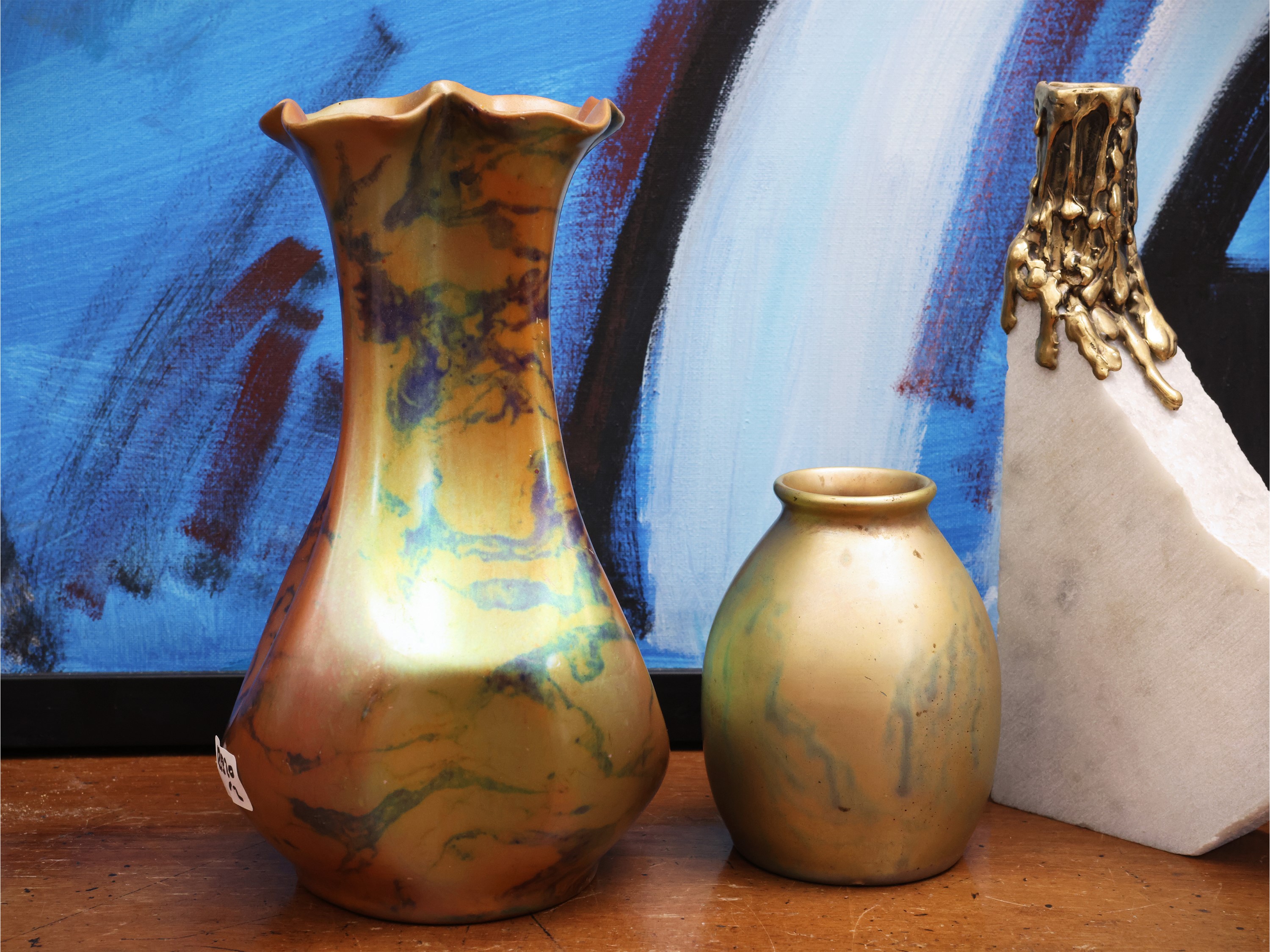 Zsolnay Pécs, Due piccoli vasi in ceramica a lustro (Ungheria)