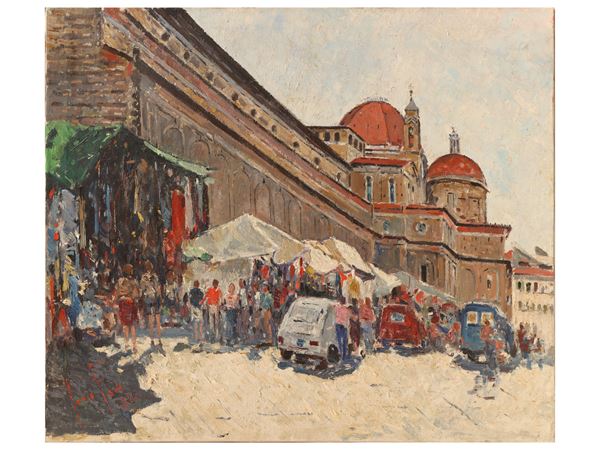 Fosco Pavi : Church of San Lorenzo  - Auction Light of Tuscany. Masters of the Twentieth Century - Maison Bibelot - Casa d'Aste Firenze - Milano