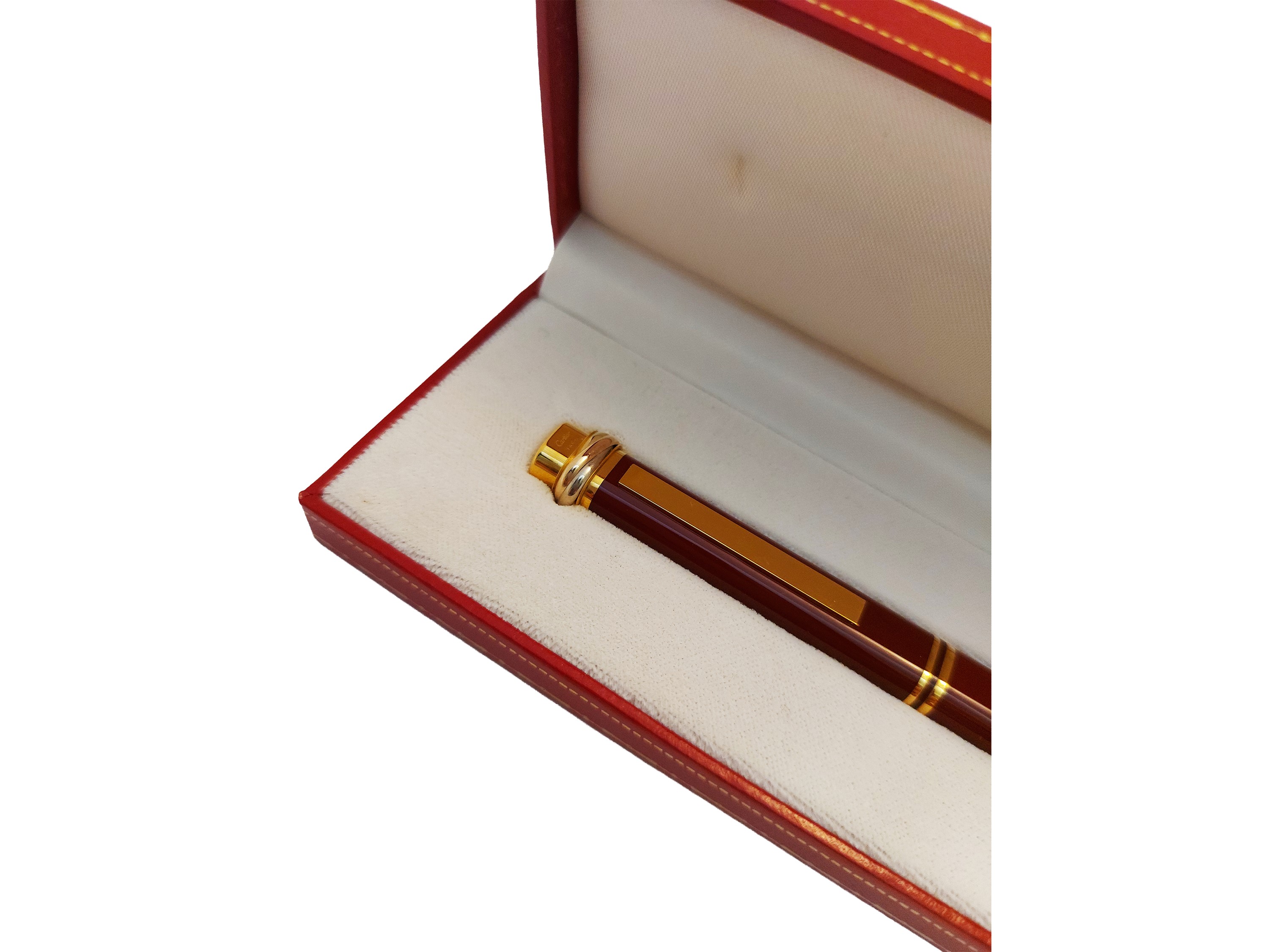 Cartier, Must de Cartier Trinity Vendome—penna stilografica con cappuccio in lacca e pennino in o...