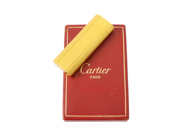 Cartier gold-plated lighter with box
