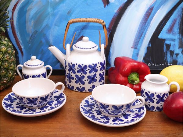 Servizio da tè in ceramica smaltata, Deruta