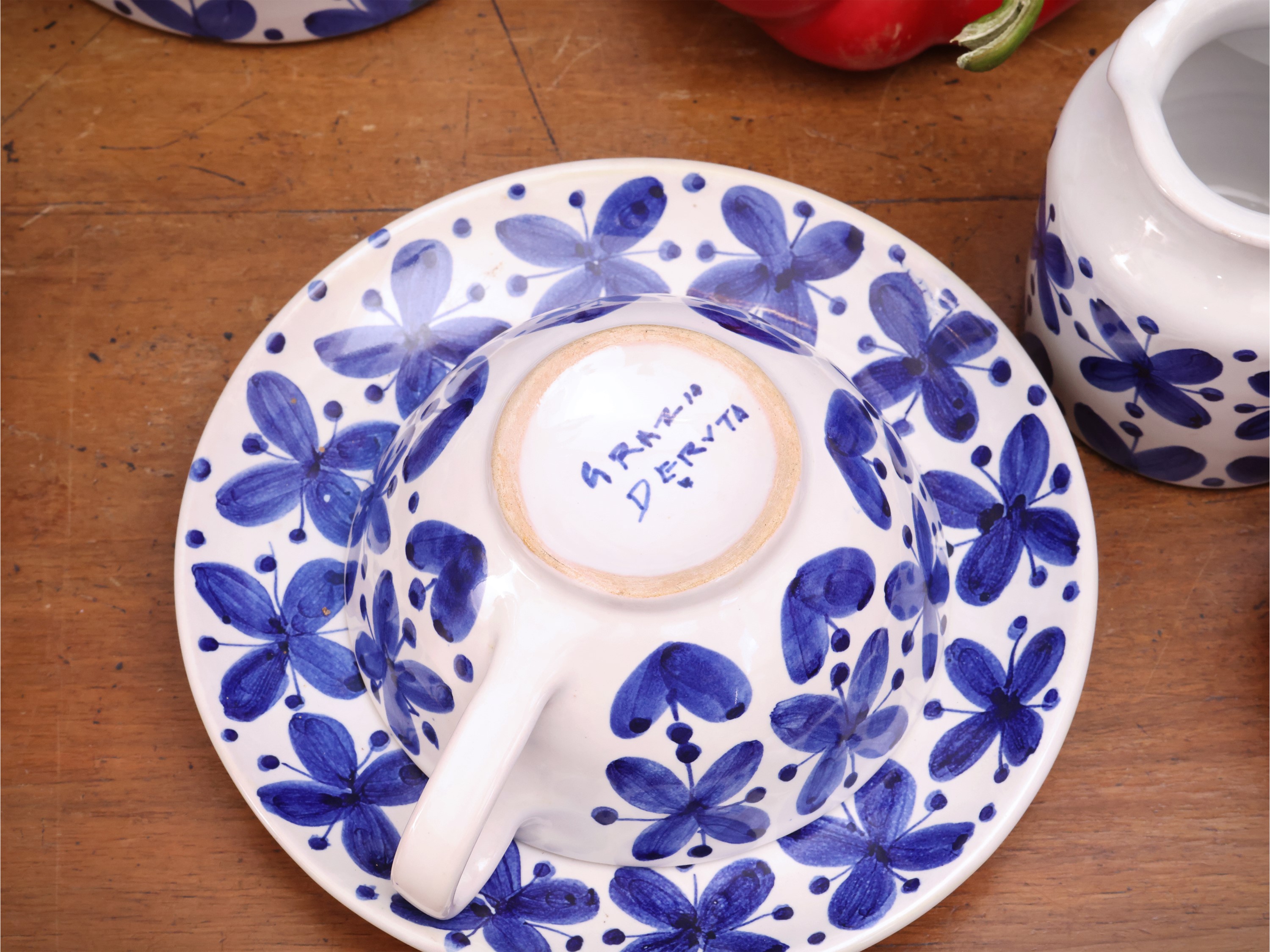 Servizio da tè in ceramica smaltata, Deruta