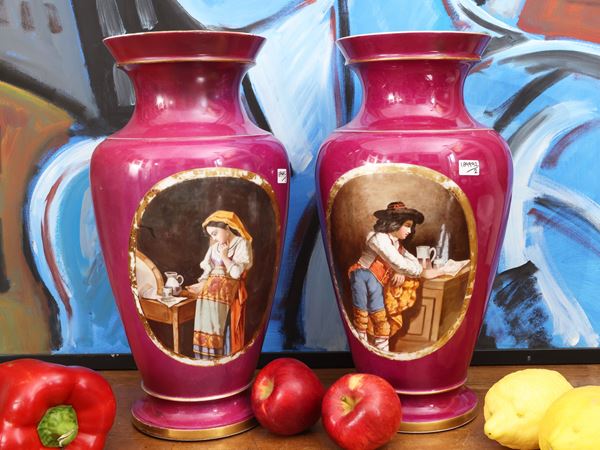 Pair of large porcelain vases