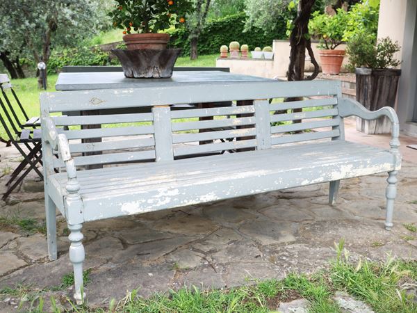 Lit de jour in gray lacquered wood