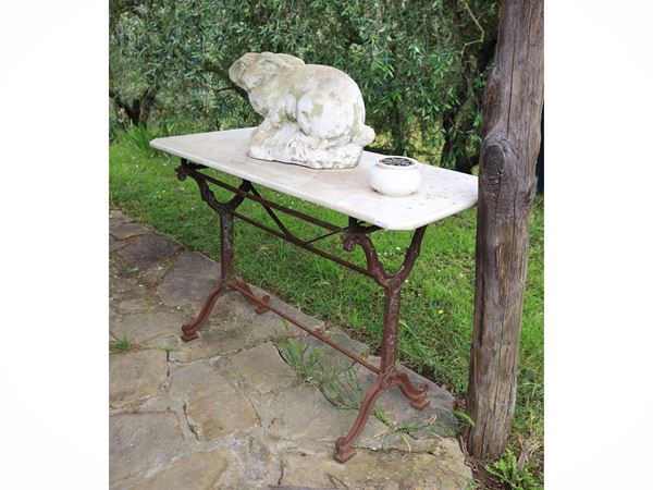 Tavolino da giardino in ferro battuto