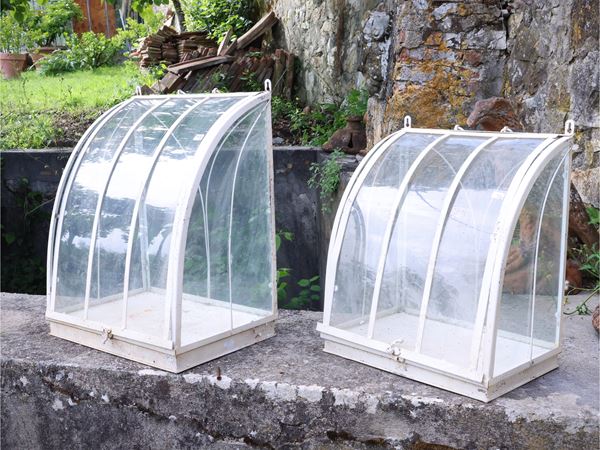 Pair of hanging greenhouses