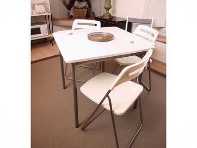 Tavolo da Cucina in Laminato Bianco