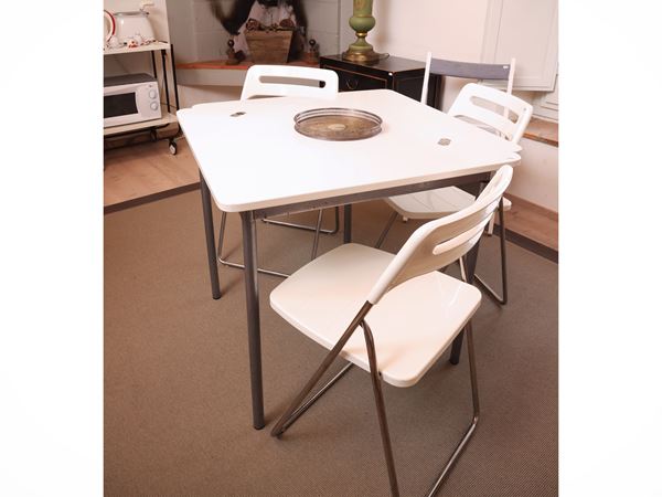 White laminate kitchen table