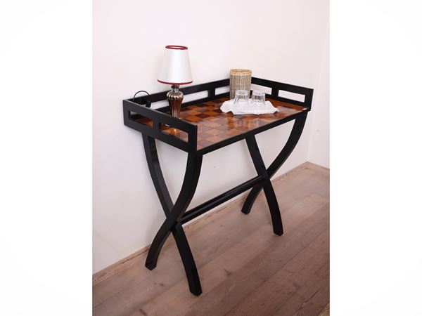 Side table in ebonized wood