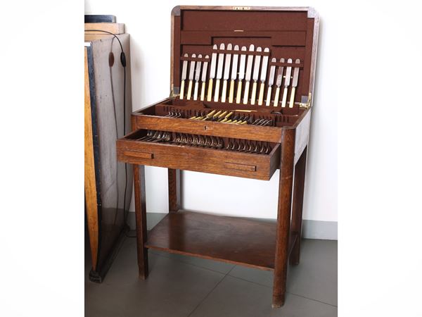Oak cutlery cabinet