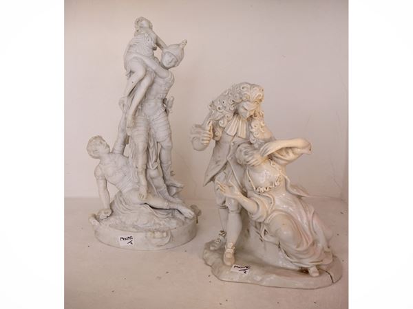 Two groups in biscuit and porcelain