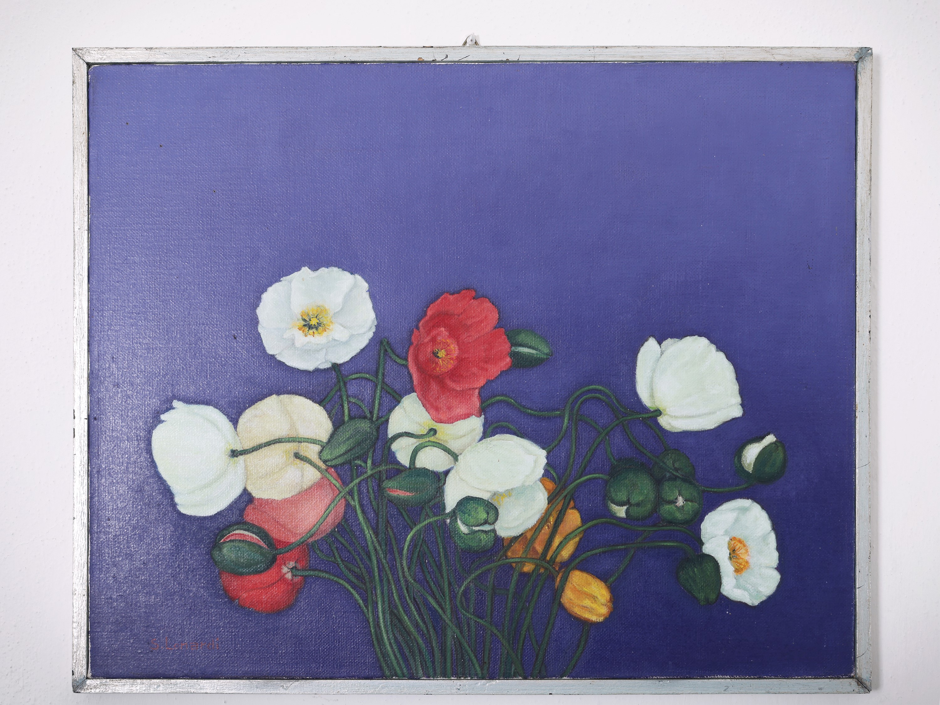 Silvana Lonardi - Fiori, trittico di dipinti a olio su tela