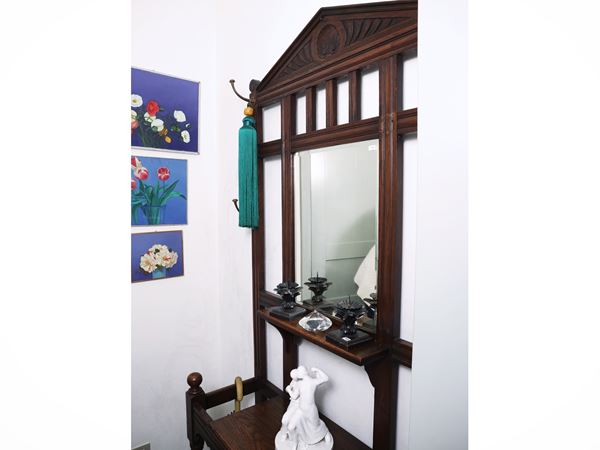 Soft wood panel coat stand