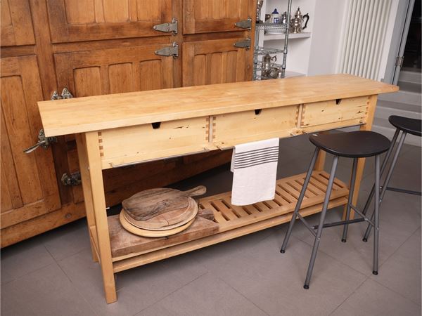 Birch kitchen island
