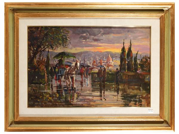Mario Poggiali - Veduta di Firenze da Piazzale Michelangelo