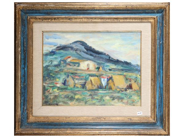Enzo Pregno : Campagna senese 1949  - Asta Luce di Toscana. Maestri del Novecento - Maison Bibelot - Casa d'Aste Firenze - Milano
