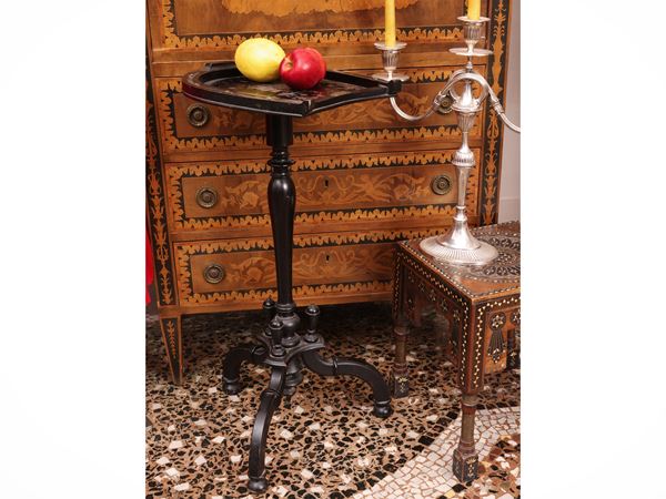 Side table in ebonized wood
