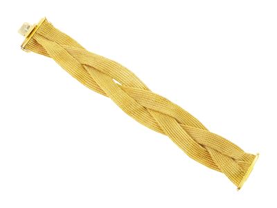 Unoaerre, Bracciale in oro giallo 18 kt a treccia di maglie, anni ’60