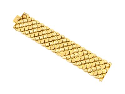 Fabbrica Oreficeria Biffi, Bracciale in oro giallo 18 kt a nastro con maglie a squame