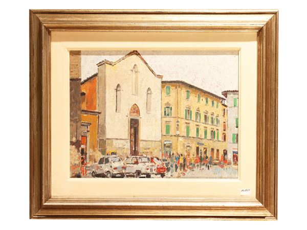 Fosco Pavi : Veduta di Sant'Ambrogio Anni Ottanta  - Asta Luce di Toscana. Maestri del Novecento - Maison Bibelot - Casa d'Aste Firenze - Milano